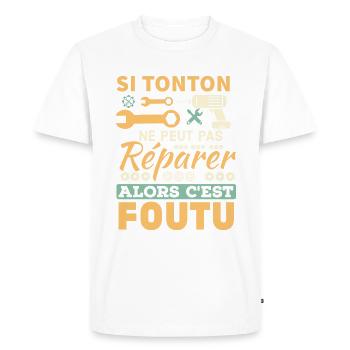 Tonton bricoleur - T-shirt Premium bio Homme - blanc - Devant - Nico (187cm)