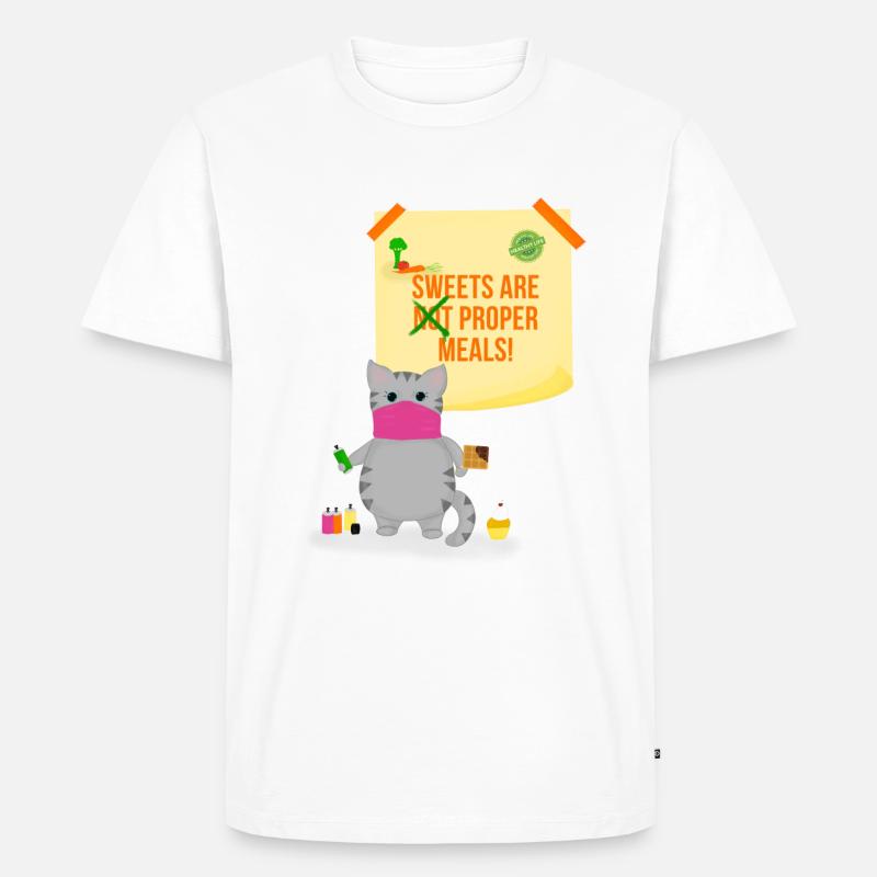 Sweets are not proper meals - Männer Premium Bio T-Shirt - Weiß