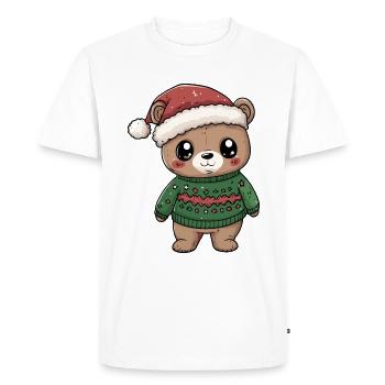 Bande dessinée de Noël ours - T-shirt Premium bio Homme - blanc - Devant - Nico (187cm)