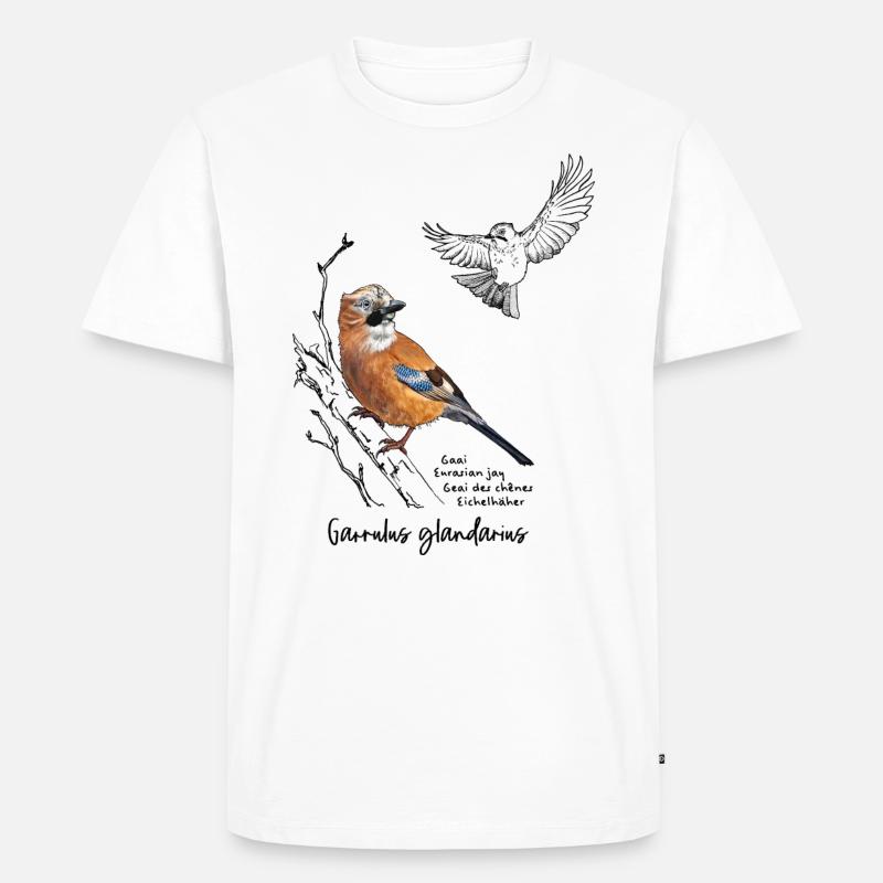 Eichelhäher - Männer Premium Bio T-Shirt - Weiß