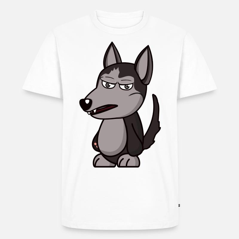 wütender Wolf angry grumpy Geschenk - Männer Premium Bio T-Shirt - Weiß