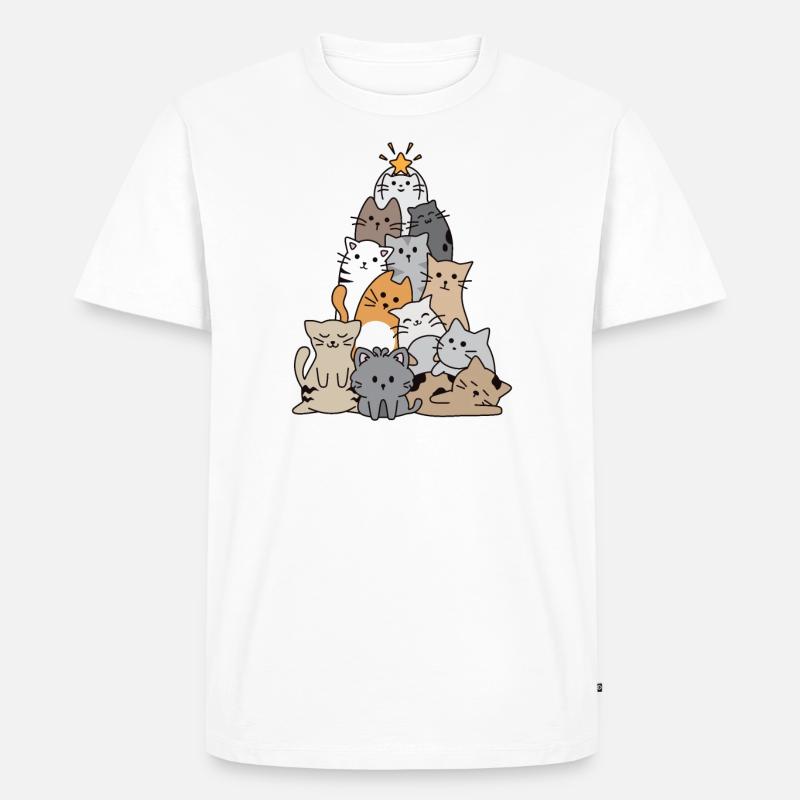 Fröhliche Katzen - Männer Premium Bio T-Shirt - Weiß