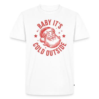 Bébé, il fait froid dehors Père Noël - T-shirt Premium bio Homme - blanc - Devant - Nico (187cm)