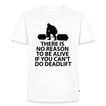 deadlift - Men's Premium Organic T-Shirt - white - Front - Nico (187cm)