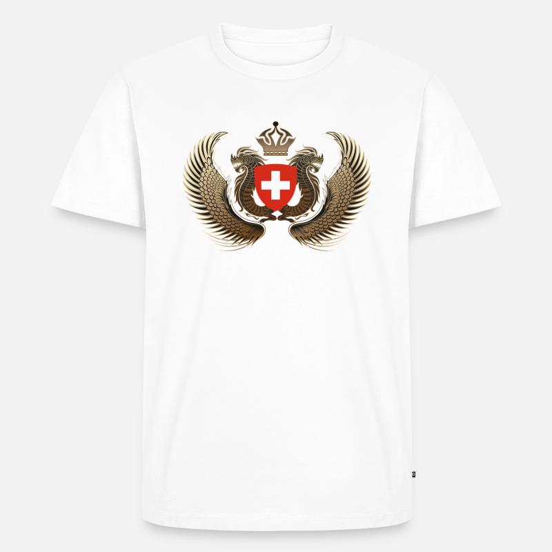 schweiz-flugel - Männer Premium Bio T-Shirt - Weiß