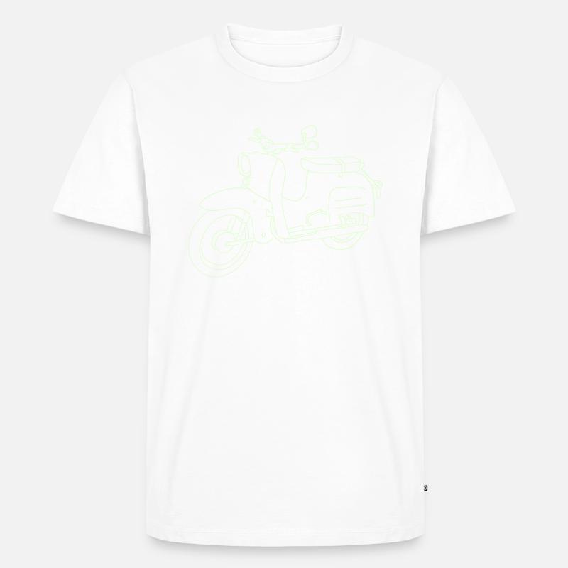 Motorroller, Moped Schwalbe - Männer Premium Bio T-Shirt - Weiß