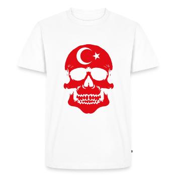 Turkey Skull - Men's Premium Organic T-Shirt - white - Front - Nico (187cm)