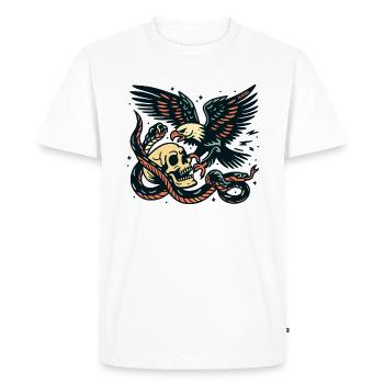 Aigle avec serpent - T-shirt Premium bio Homme - blanc - Devant - Nico (187cm)
