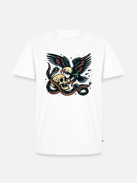 Eagle with snake - Men's Premium Organic T-Shirt - white