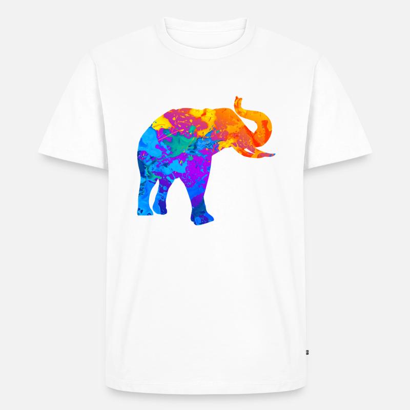 Elefant Elefanten Silhouette Geschenk - Männer Premium Bio T-Shirt - Weiß