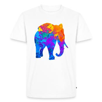Elephant Elephant Silhouette Gift - Men's Premium Organic T-Shirt - white - Front - Nico (187cm)
