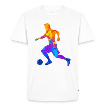 Football Footballeurs Football Club Silhouette - T-shirt Premium bio Homme - blanc - Devant - Nico (187cm)