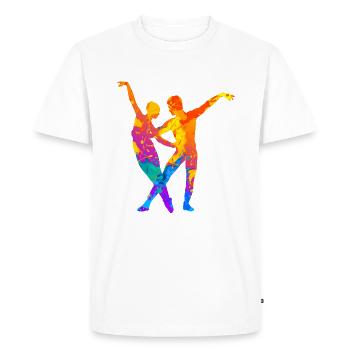 Danse de couple Danseurs de danse Salle de bal Tango - T-shirt Premium bio Homme - blanc - Devant - Nico (187cm)