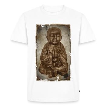 Buddhistischer Mönch - antique style - Männer Premium Bio T-Shirt - Weiß - Vorne - Nico (187cm)