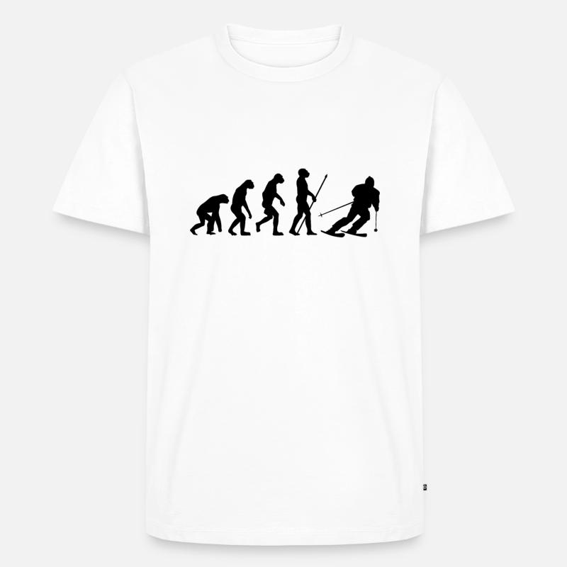 Skifahrer Evolution - Männer Premium Bio T-Shirt - Weiß