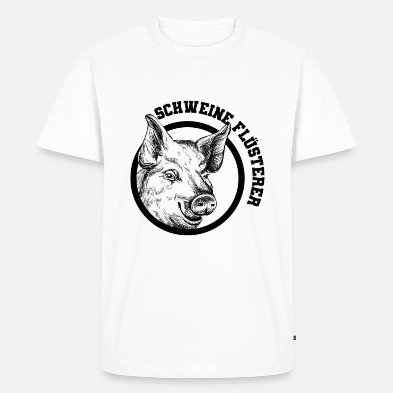 Schweine Flüsterer - Männer Premium Bio T-Shirt - Weiß