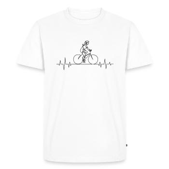 Battement de coeur de vélo - T-shirt Premium bio Homme - blanc - Devant - Nico (187cm)