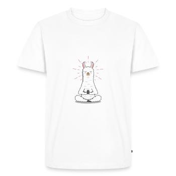 Llamaste - Men's Premium Organic T-Shirt - white - Front - Nico (187cm)