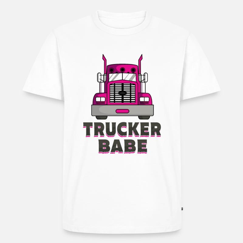 Trucker Babe - Männer Premium Bio T-Shirt - Weiß