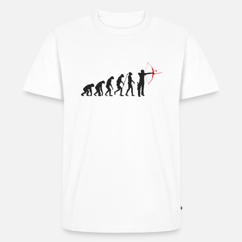 Bogenschießen Evolution - Männer Premium Bio T-Shirt - Weiß