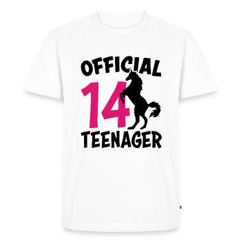 14th birthday 14 years teenager gift girl - Men's Premium Organic T-Shirt - white - Front - Nico (187cm)