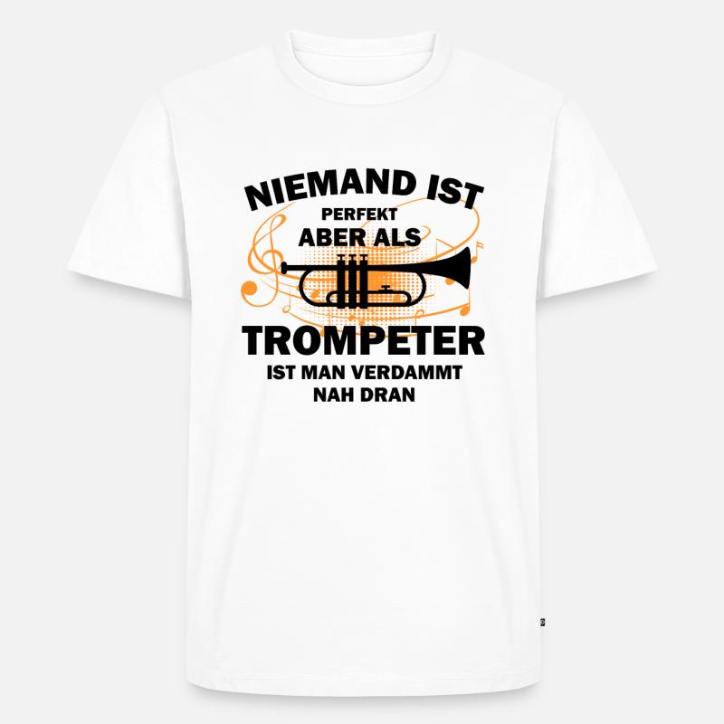 Trompete Trompeter - Männer Premium Bio T-Shirt - Weiß