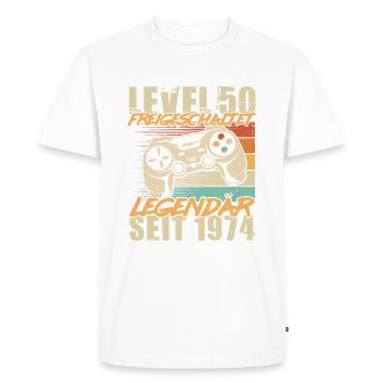 50th Birthday Gamer Born 1974 - Men's Premium Organic T-Shirt - white - Front - Nico (187cm)