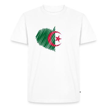 coeur Algérie drapeau - T-shirt Premium bio Homme - blanc - Devant - Nico (187cm)