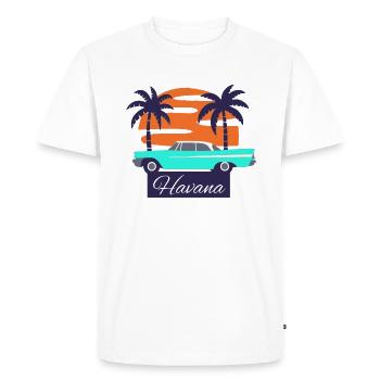 Havana Cuba la capitale des Caraïbes île - T-shirt Premium bio Homme - blanc - Devant - Nico (187cm)