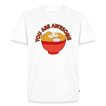 You are awesome with noodle bowl. - Men's Premium Organic T-Shirt - white - Front - Nico (187cm)