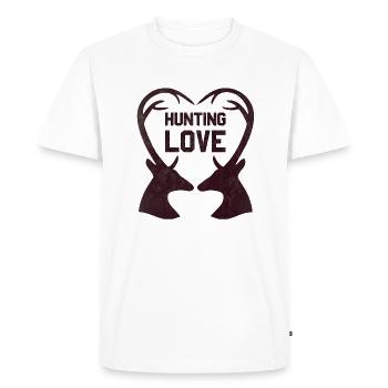 Chasseurs amour cadeau chasse - T-shirt Premium bio Homme - blanc - Devant - Nico (187cm)