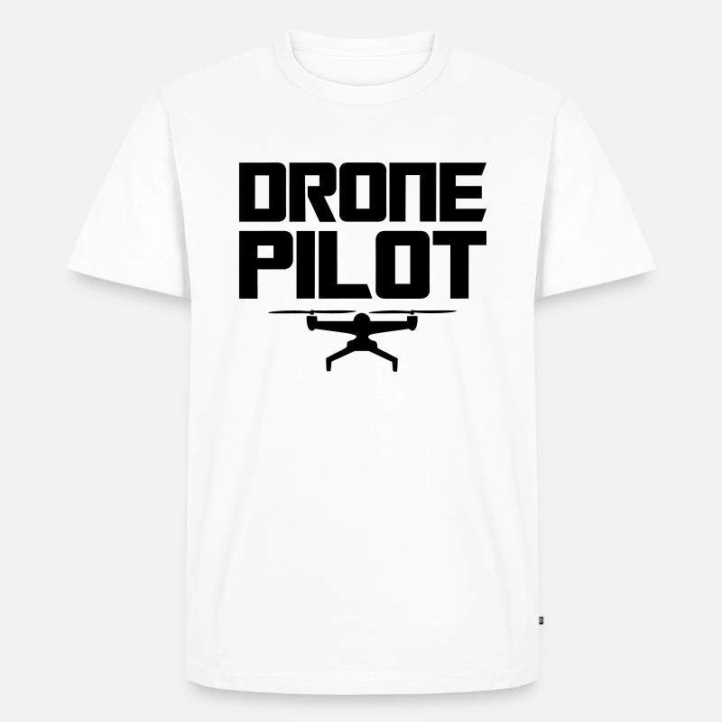 Drone Pilot Noir - T-shirt Premium bio Homme - blanc