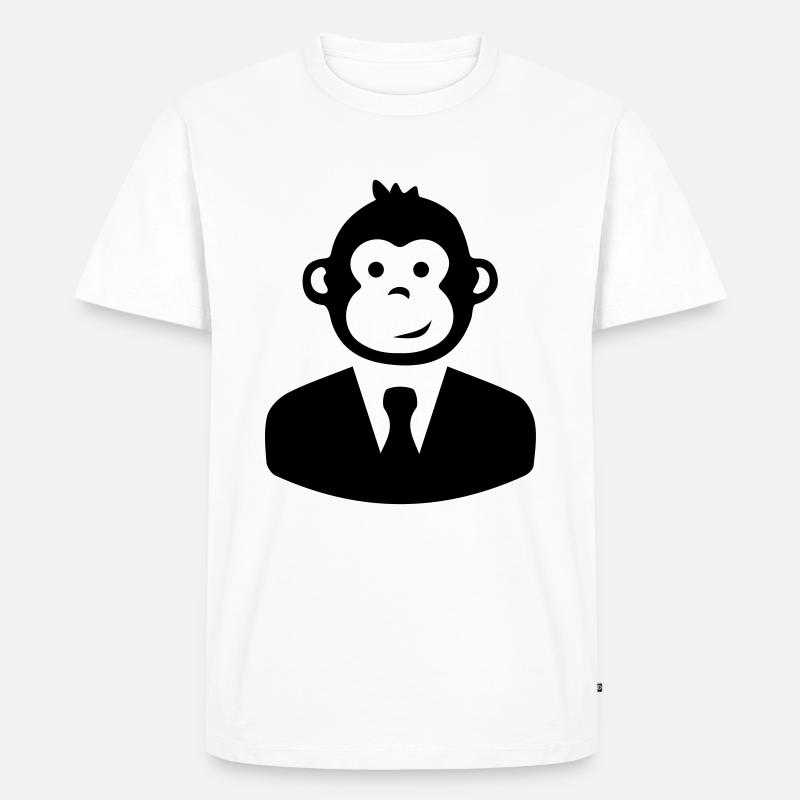 monkey affe anzug - Männer Premium Bio T-Shirt - Weiß