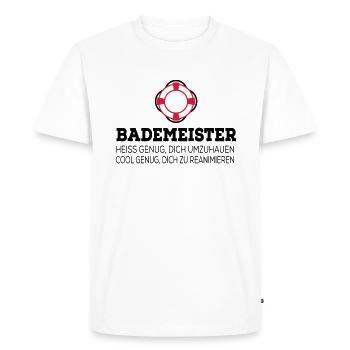 Maître-nageur - T-shirt Premium bio Homme - blanc - Devant - Nico (187cm)