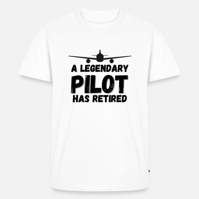 a legendary pilot has retired - Männer Premium Bio T-Shirt - Weiß