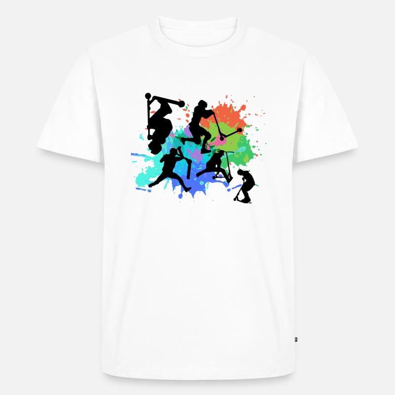 Stuntscooter,Trickscooter,tricks,stunt,e-scooter - T-shirt Premium bio Homme - blanc