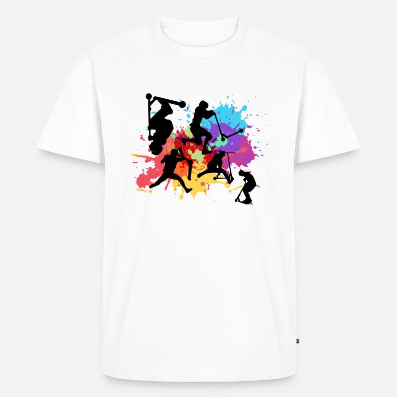 Stuntscooter,Trickscooter,tricks,stunt,e-scooter - Männer Premium Bio T-Shirt - Weiß