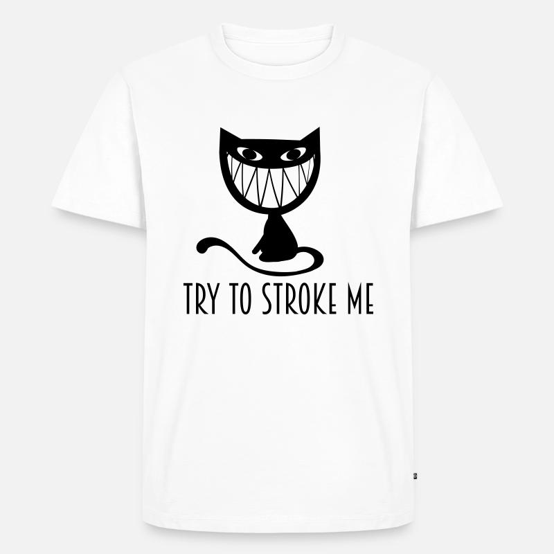 fiese grinsende Katze - Männer Premium Bio T-Shirt - Weiß