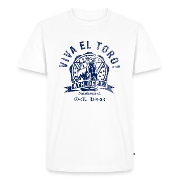 VIVA EL TORO! ATHLETIC DEPT. now on slim fit - Men's Premium Organic T-Shirt - white - Front - Nico (187cm)