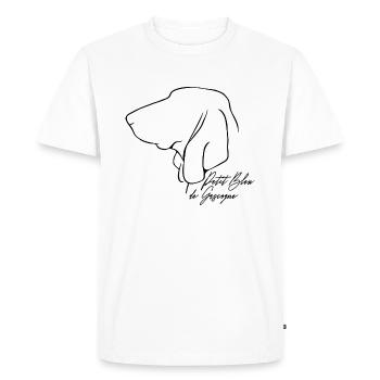 PETIT BLEU DE GASCOGNE Profil Cadeau Wilsign - T-shirt Premium bio Homme - blanc - Devant - Nico (187cm)