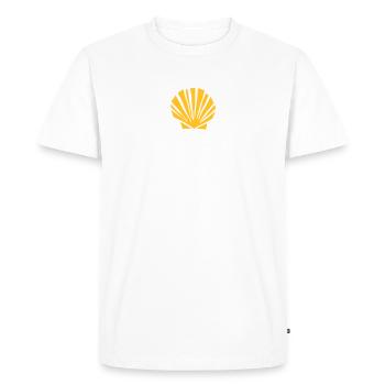 Buen Camino | Camino de Santiago | St. James - Men's Premium Organic T-Shirt - white - Front - Nico (187cm)
