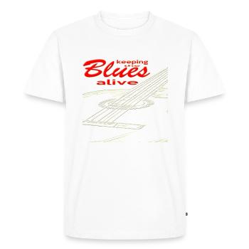 Keeping the Blues alive Acoustic Guitar - T-shirt Premium bio Homme - blanc - Devant - Nico (187cm)