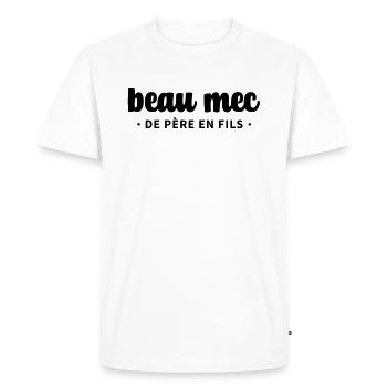 Homme beauté humour Famille - T-shirt Premium bio Homme - blanc - Devant - Nico (187cm)