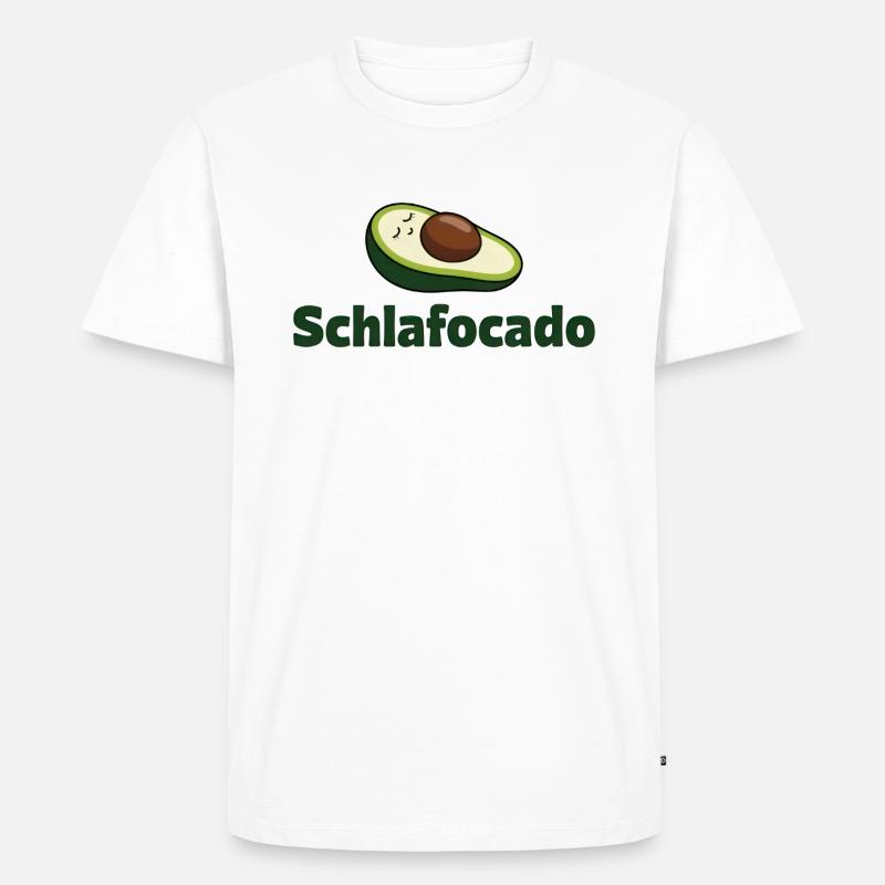 Schlafocado - Lustiges Avocadodesign - Männer Premium Bio T-Shirt - Weiß