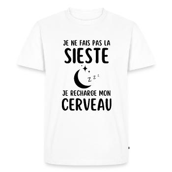 Humour sieste dormir - T-shirt Premium bio Homme - blanc - Devant - Nico (187cm)