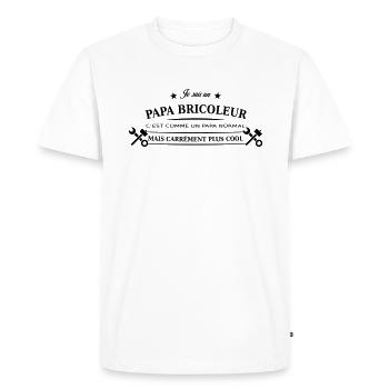 papa bricoleur - T-shirt Premium bio Homme - blanc - Devant - Nico (187cm)