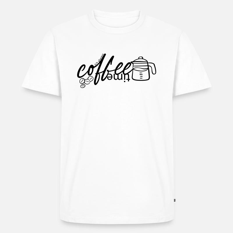 PiexSu - Its always coffeetime - Männer Premium Bio T-Shirt - Weiß