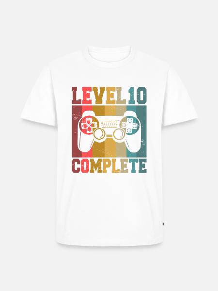 Niveau 10 Komplet 10 års fødselsdag Gamer 10 år - Herre Premium økologisk T-shirt - 