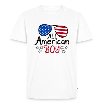 All American Boy - T-shirt Premium bio Homme - blanc - Devant - Nico (187cm)