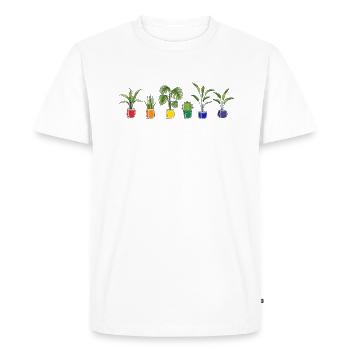 LGBTQ Plant Rainbow - Men's Premium Organic T-Shirt - white - Front - Nico (187cm)